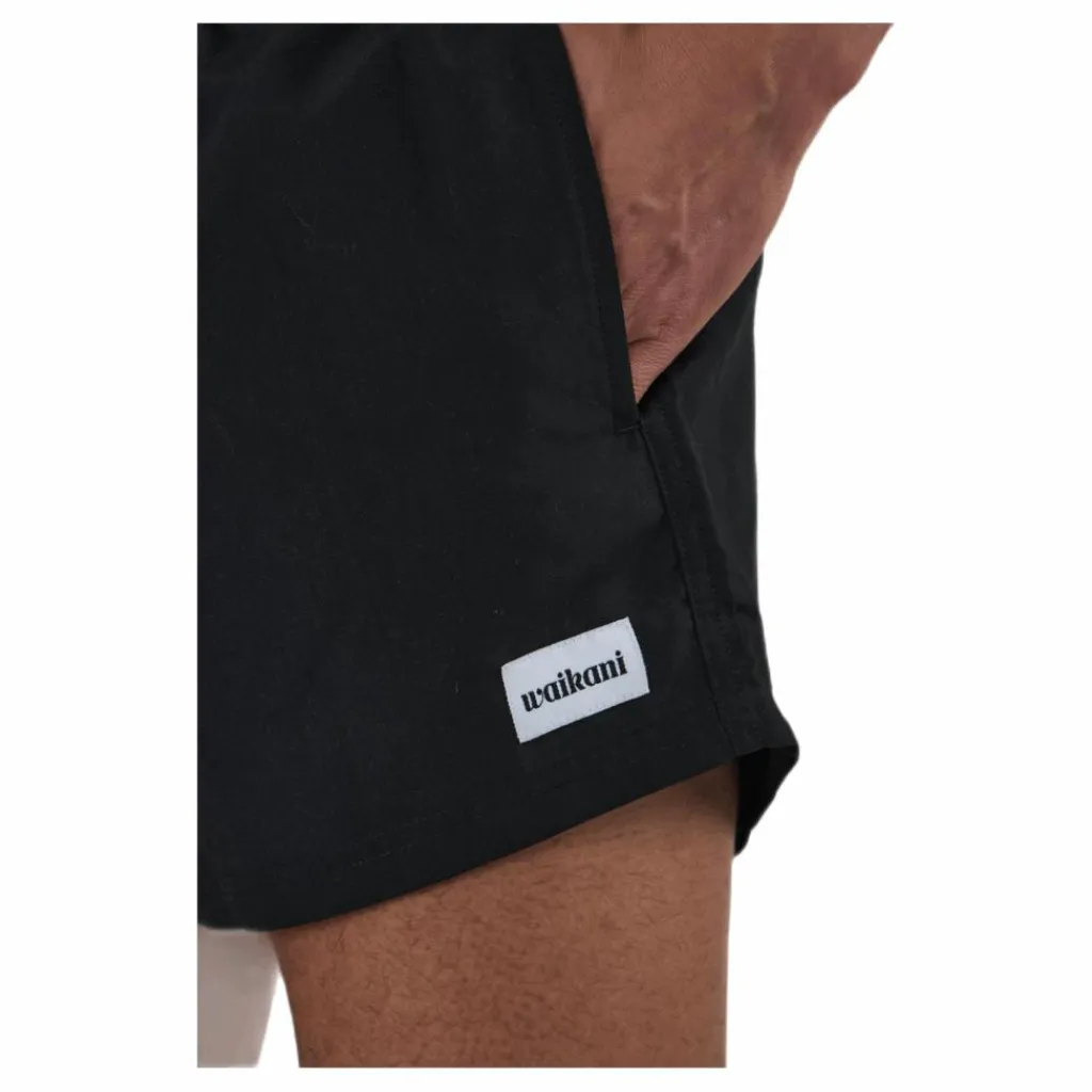 Waikani Beachwear Kai Short Swim Trunks Black Svart New