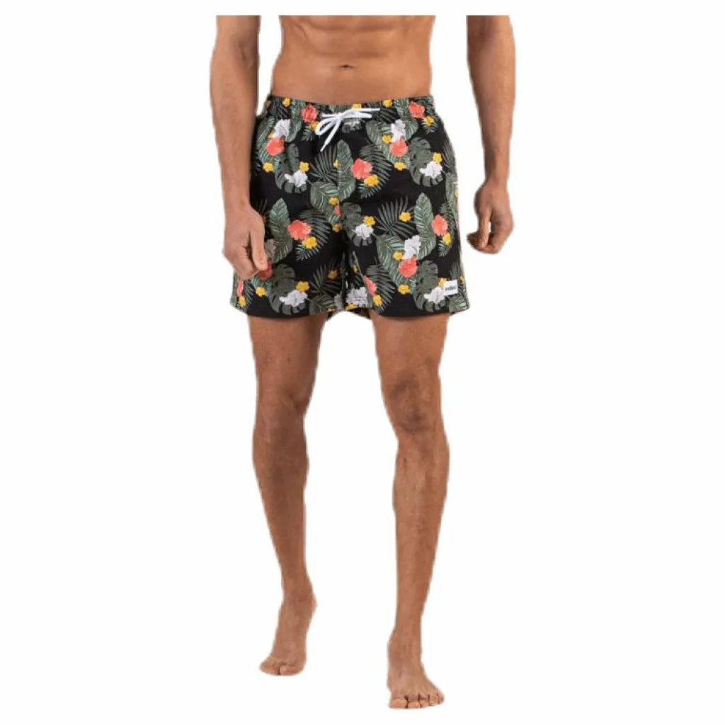 Waikani Beachwear Kai Swim Trunks Black Svart New