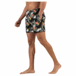 Waikani Beachwear Kai Swim Trunks Black Svart New
