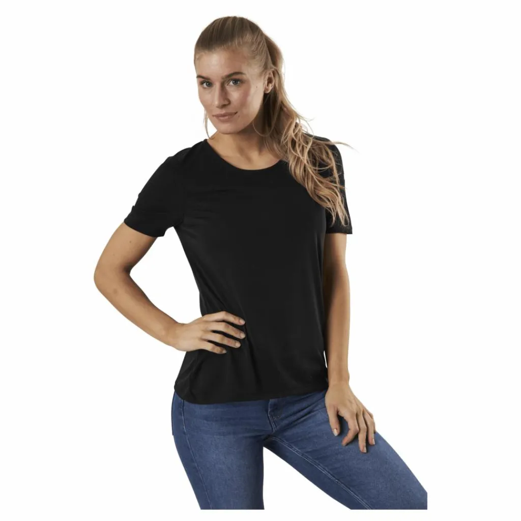 Pieces Kamala Ss Top Black Svart New