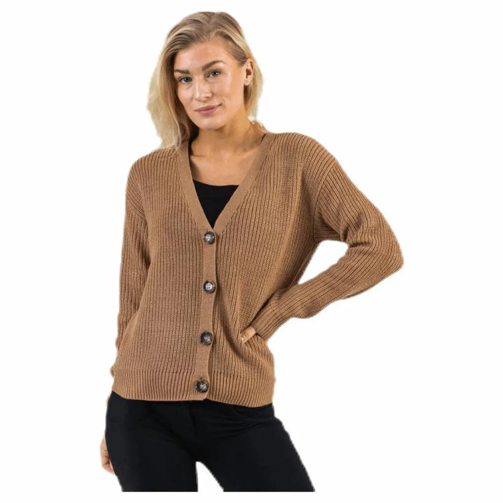 Pieces Karie Ls Knit Cardigan Beige Hot