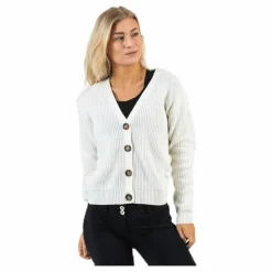 Karie Ls Knit Cardigan White*Pieces Hot