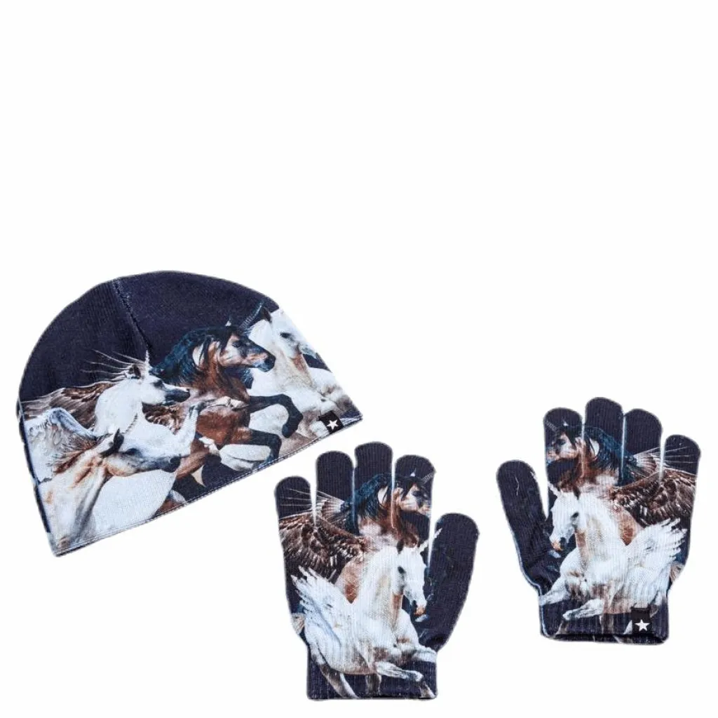 Kaya Hat and Glove Set Black*Molo Hot