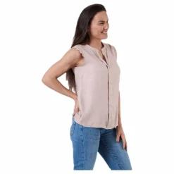 Kimmi S/L Top Wvn Pink*Only Clearance