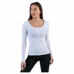 Pieces Kitte Ls Top White Vit Best