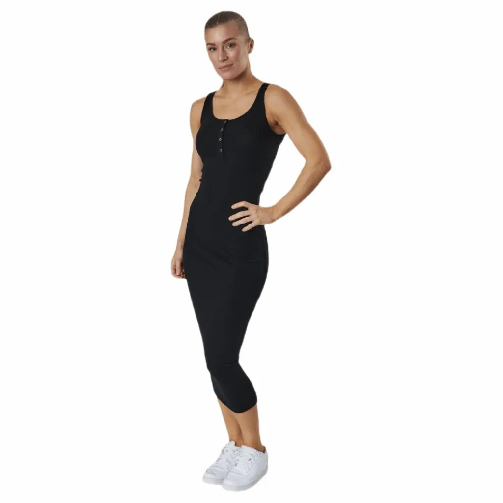 Pieces Kitte Tank Midi Dress Black Svart Sale
