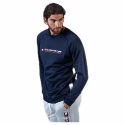 Knit Crew Sweat Logo Tape Blue*Tommy Hilfiger Sport