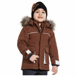 Didriksons Kure Kids Parka 5 Brown Brun Outlet