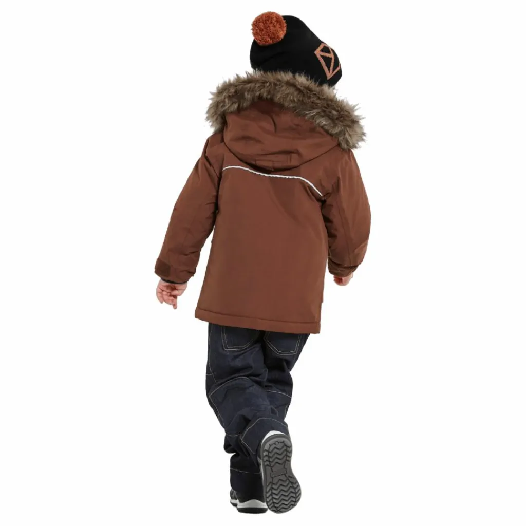 Didriksons Kure Kids Parka 5 Brown Brun Outlet