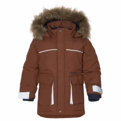 Didriksons Kure Kids Parka 5 Brown Brun Outlet