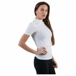 Pieces Kylie Ss T-Neck Top  White Vit Outlet