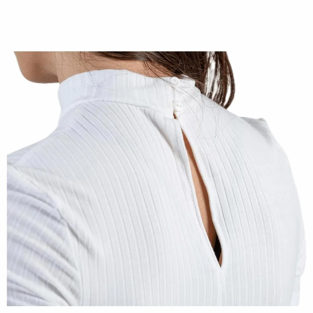 Pieces Kylie Ss T-Neck Top White Vit Outlet