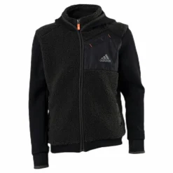 adidas Legend Winter Fleece Full Zip Junior Black/Green Svart Clearance
