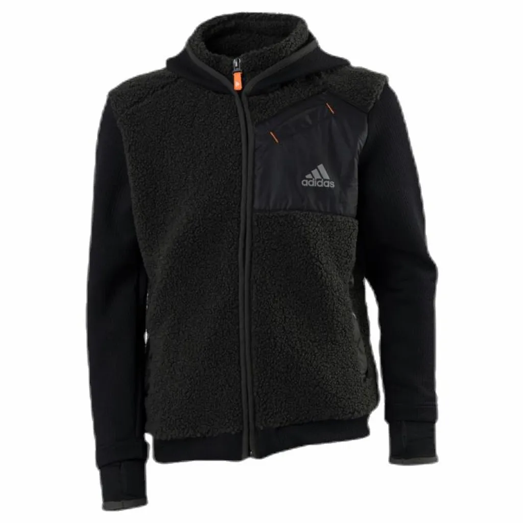 adidas Legend Winter Fleece Full Zip Junior Black/Green Svart Clearance
