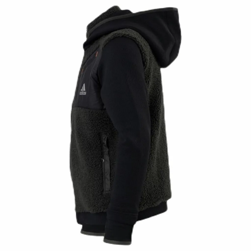 adidas Legend Winter Fleece Full Zip Junior Black/Green Svart Clearance