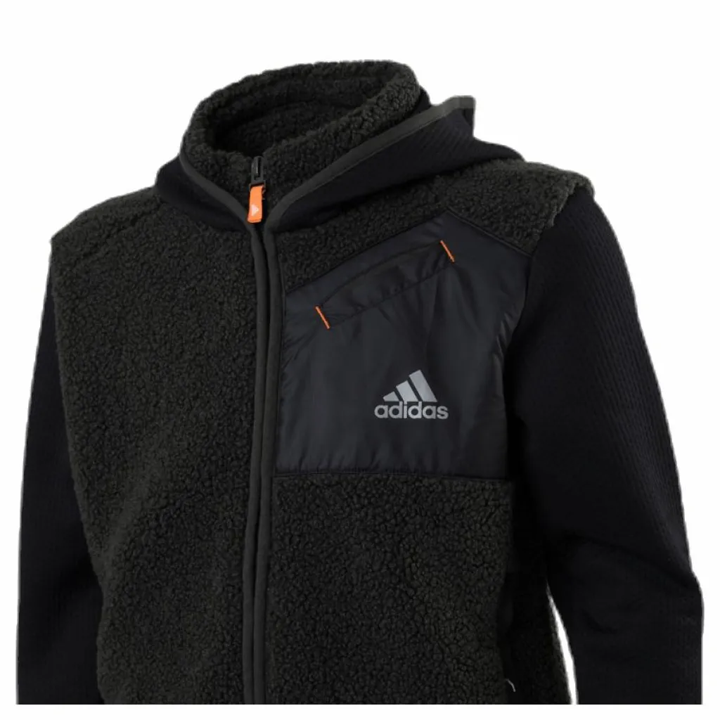 adidas Legend Winter Fleece Full Zip Junior Black/Green Svart Clearance