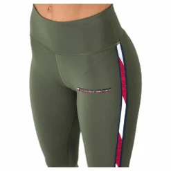 Tommy Hilfiger Sport Legging Full Length With Tape Green Grön Sale