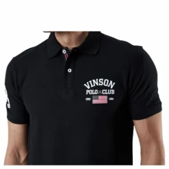 Vinson Polo Club Leslie Pique Shirt Black Svart Best