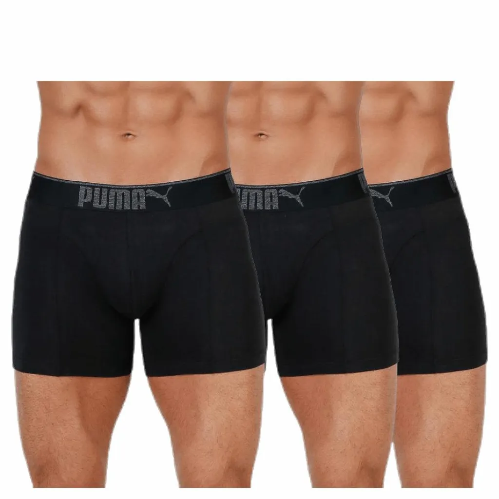 Puma Lifestyle Sueded Cotton Boxer 3p Black Svart New