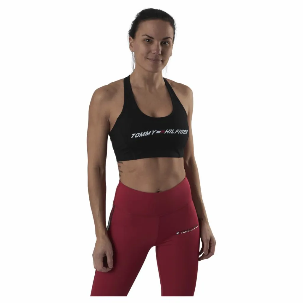Tommy Hilfiger Sport Light Intensity Graphic Bra Black Svart Outlet