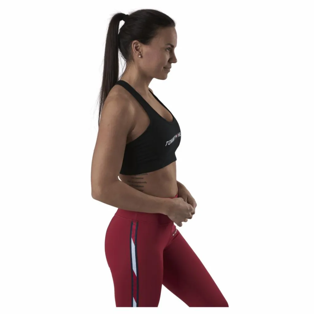 Tommy Hilfiger Sport Light Intensity Graphic Bra Black Svart Outlet