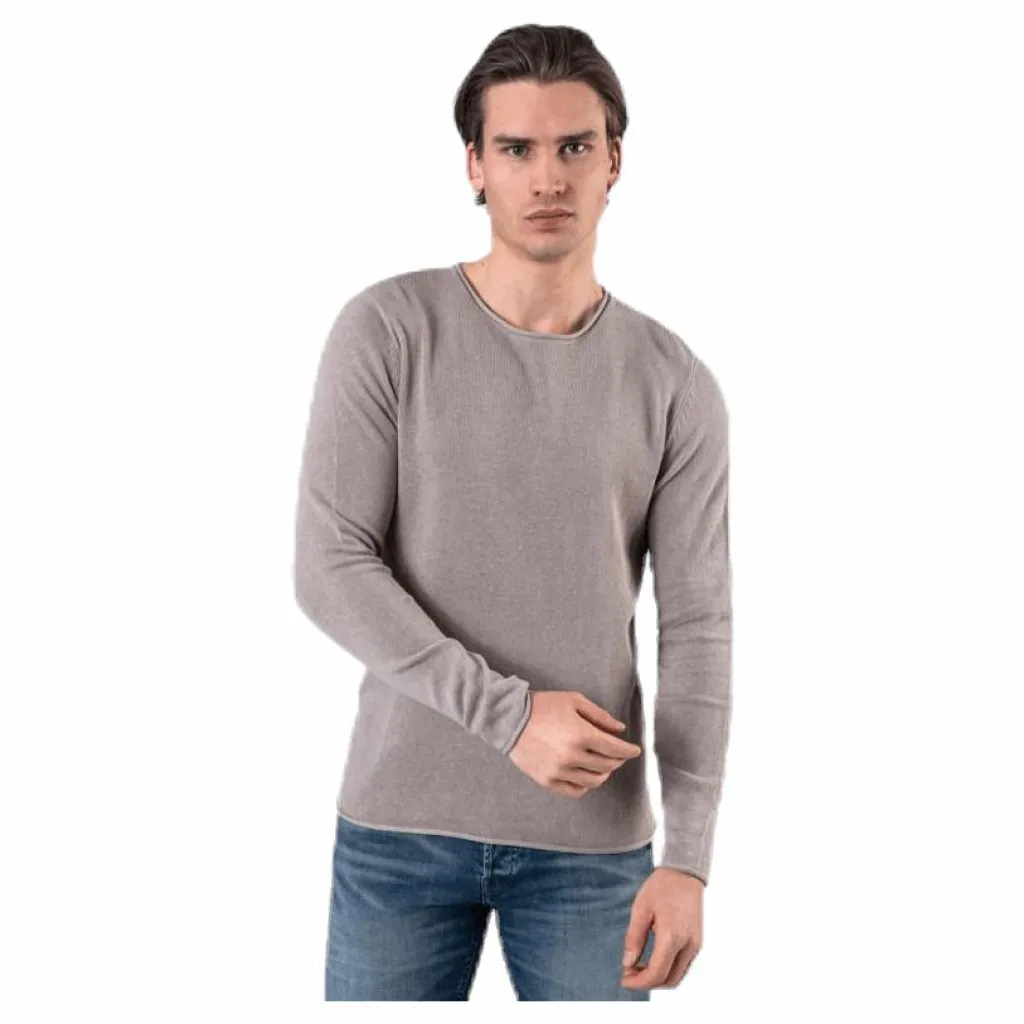 Jack & Jones Linen Knit Crew Neck Grey Grå