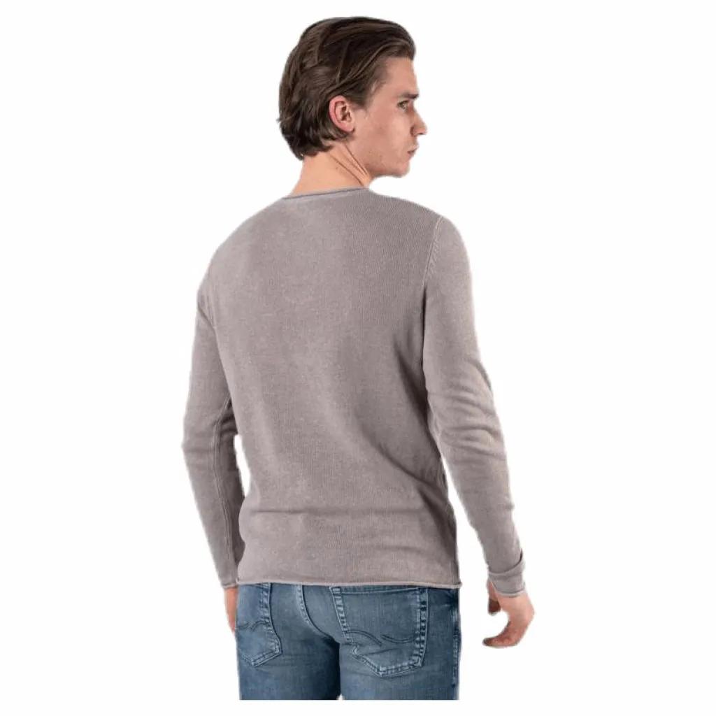 Jack & Jones Linen Knit Crew Neck Grey Grå