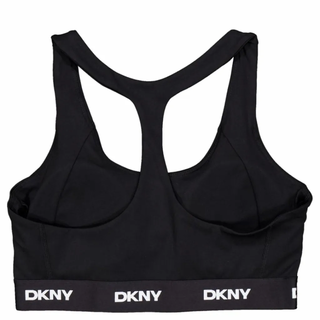 DKNY Sport Logo Elastic Scoop Neck Racerb Black Svart Hot