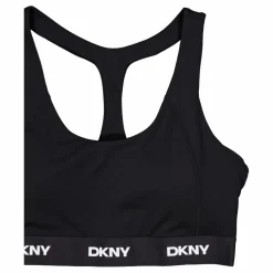 DKNY Sport Logo Elastic Scoop Neck Racerb Black Svart Hot