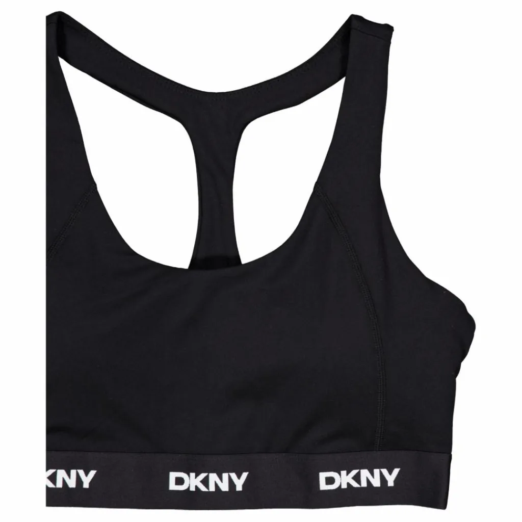 DKNY Sport Logo Elastic Scoop Neck Racerb Black Svart Hot
