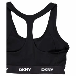 DKNY Sport Logo Elastic Scoop Neck Racerb Black Svart Hot