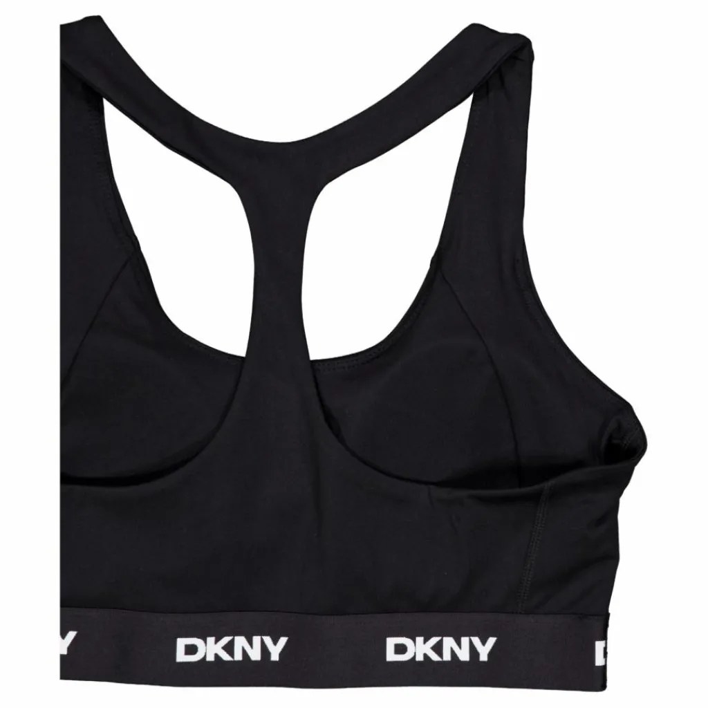 DKNY Sport Logo Elastic Scoop Neck Racerb Black Svart Hot