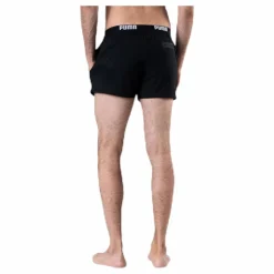 Puma Logo Short Length Swim Shorts Black Svart Best