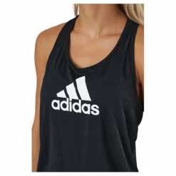 adidas Logo Sport Tank Top Black / White Svart New