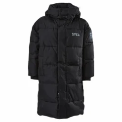 Svea Long Puffer Coat Junior Black Svart Hot