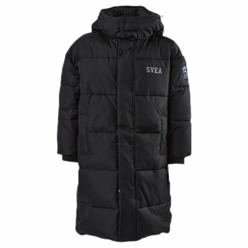 Svea Long Puffer Coat Junior Black Svart Hot