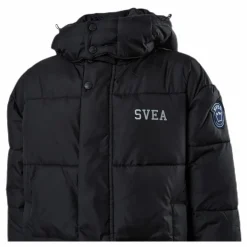 Svea Long Puffer Coat Junior Black Svart Hot