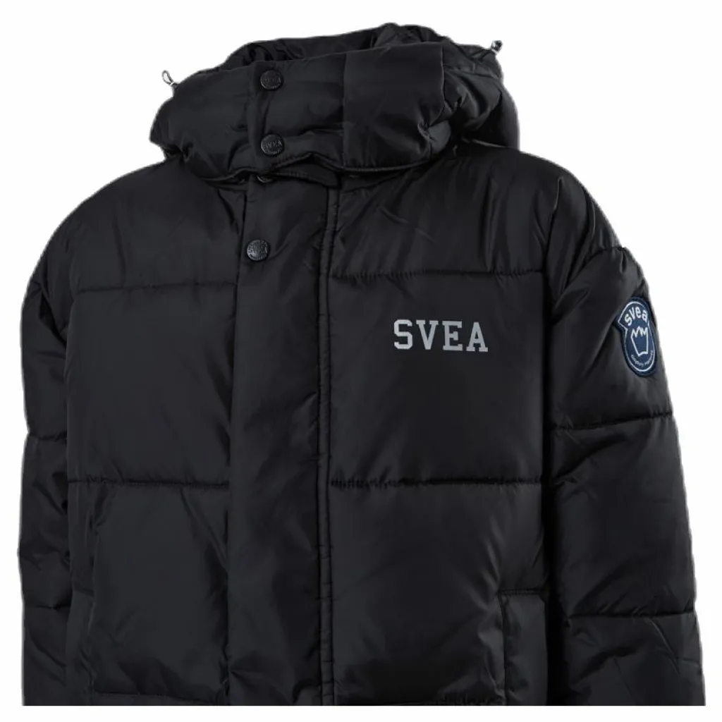 Svea Long Puffer Coat Junior Black Svart Hot