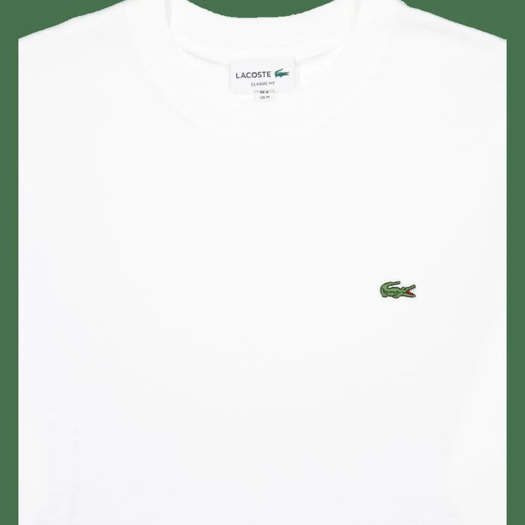 Lacoste Long Sleeved Cotton T-shirt White New