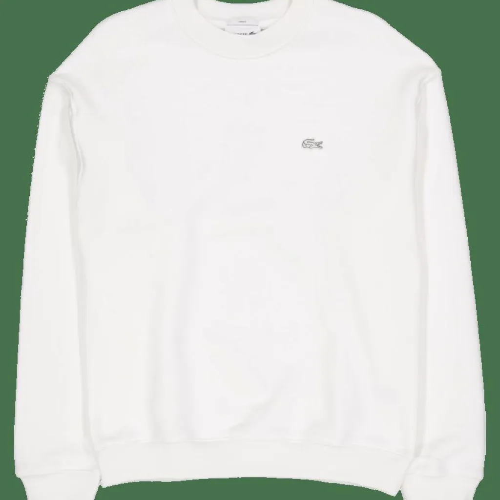 Lacoste Loose Fit Heavy Fleece Sweatsh Flour White Sale