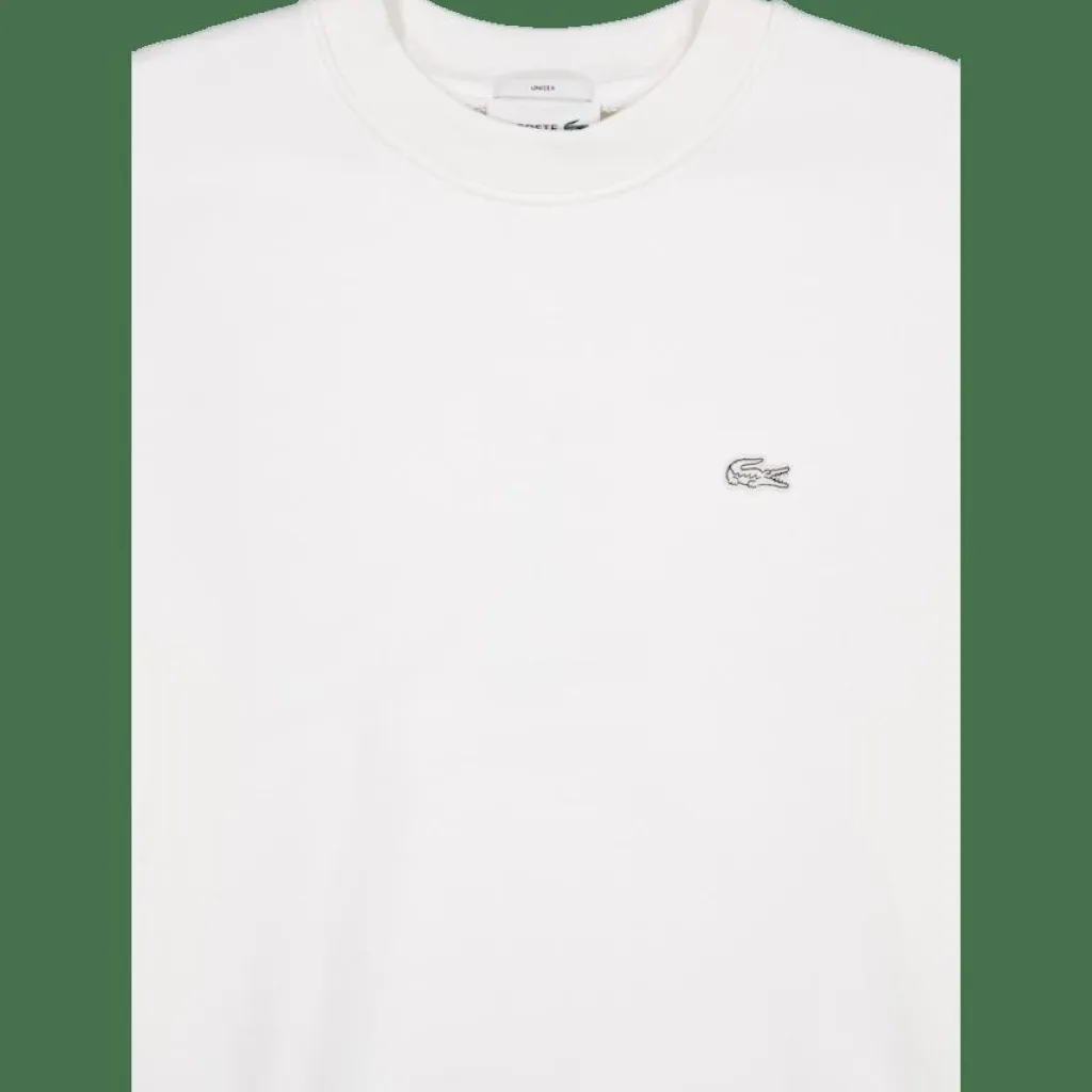 Lacoste Loose Fit Heavy Fleece Sweatsh Flour White Sale
