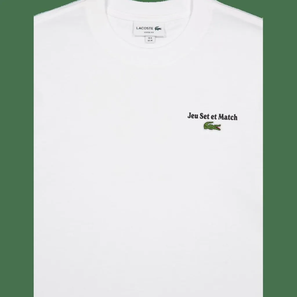 Lacoste Loose Fit Heavy Jersey Printed 001 White Discount