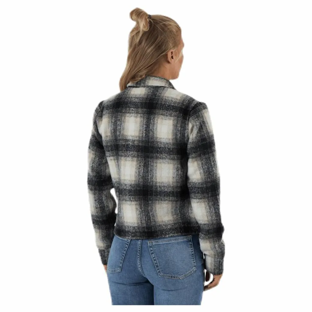 Only Lou Short Check Jacket Cc Otw Grey Grå Online