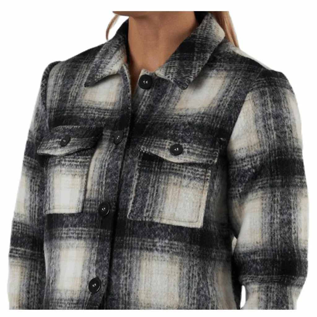 Only Lou Short Check Jacket Cc Otw Grey Grå Online