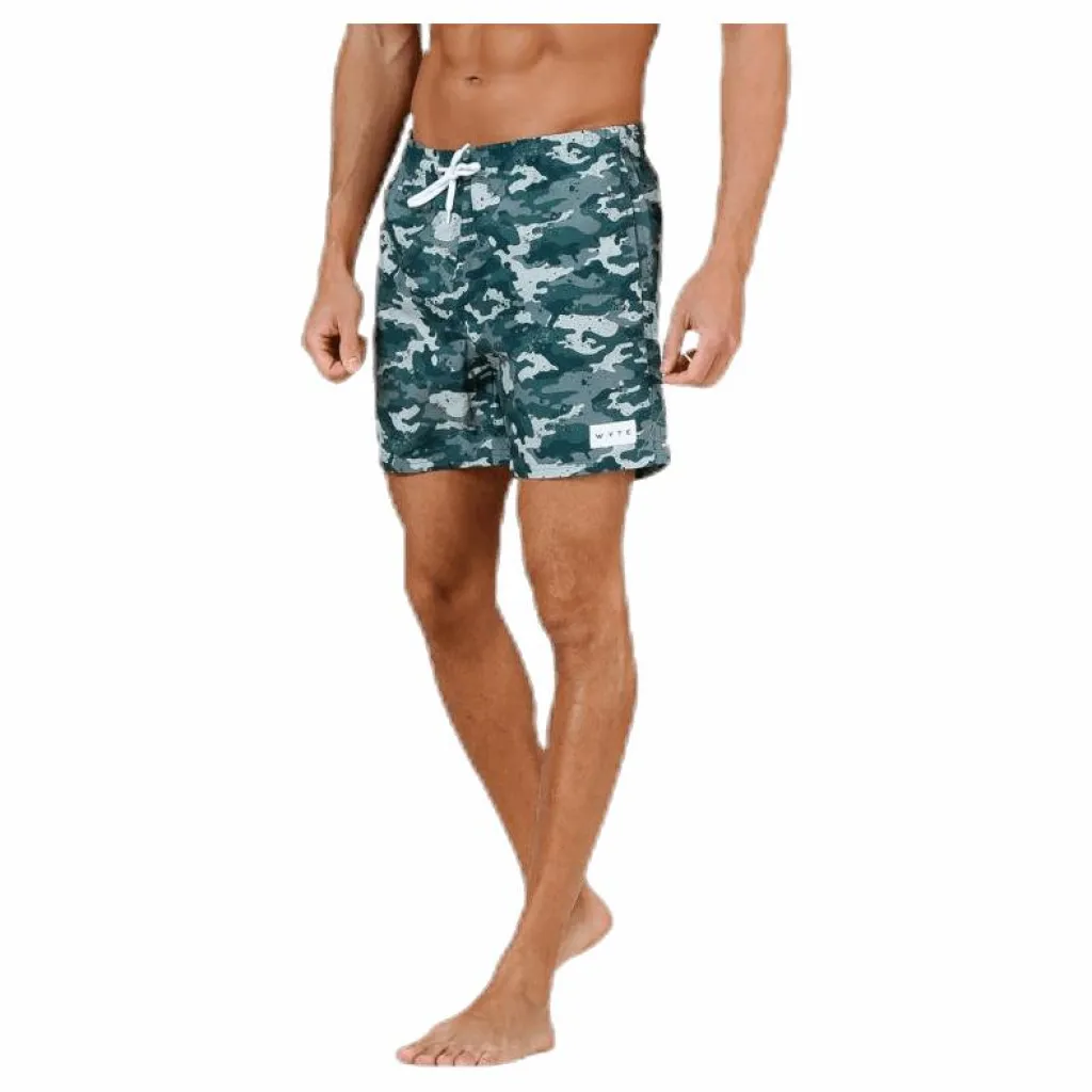 Louie Swim Trunks Patterned/Green*Wyte Clearance