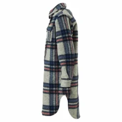 Kids Only Lou-Lou L/S Check Long Shacket Grey Grå Sale