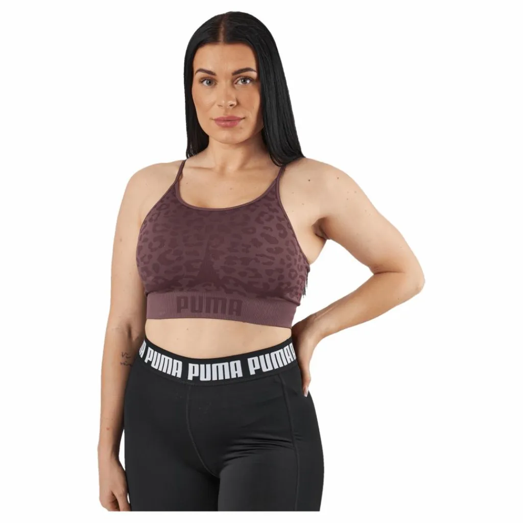 Puma Low Impact Formknit Seamless L Dusty Plum-leopard Print Brun Discount