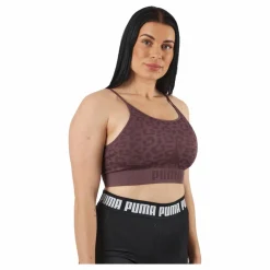 Puma Low Impact Formknit Seamless L Dusty Plum-leopard Print Brun Discount