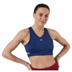 Tommy Hilfiger Sport Low Support Removable Pads Bra Blue Blå Discount