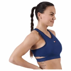 Tommy Hilfiger Sport Low Support Removable Pads Bra Blue Blå Discount